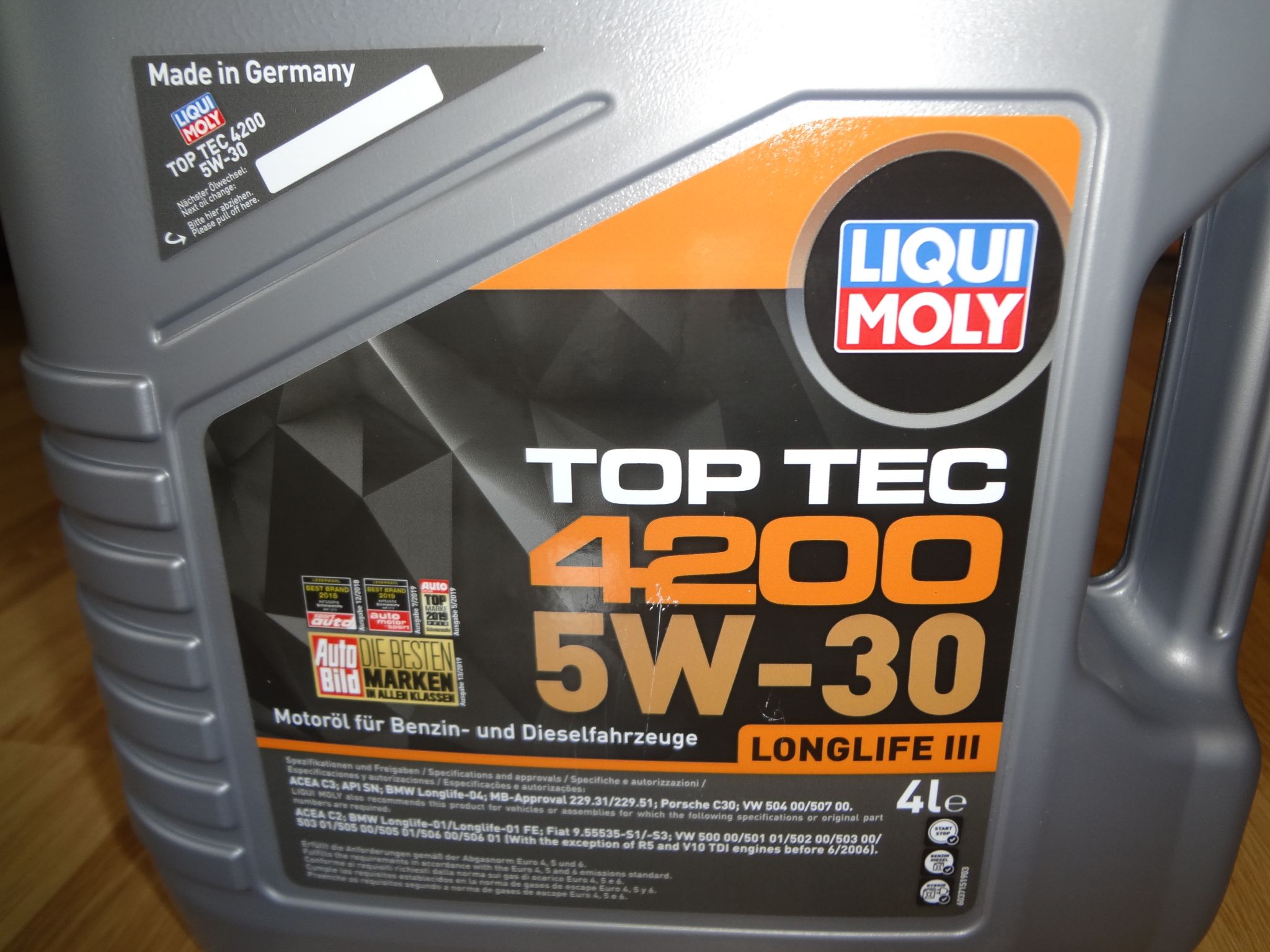 Купить  5W30  4 л син. LiquiMoly Top Tec 4200 ACEA A3-04/B4-04/C3-04:VW,MB229.51,BMW,PorscheC30, заказать  5W30  4 л син. LiquiMoly Top Tec 4200 ACEA A3-04/B4-04/C3-04:VW,MB229.51,BMW,PorscheC30