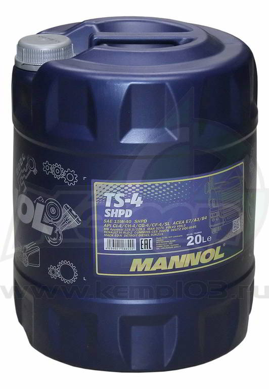 15W40 20л минер. Mannol SHPD TS-4 Extra API CI-4/CH-4/CG-4/CF-4/CF/SL