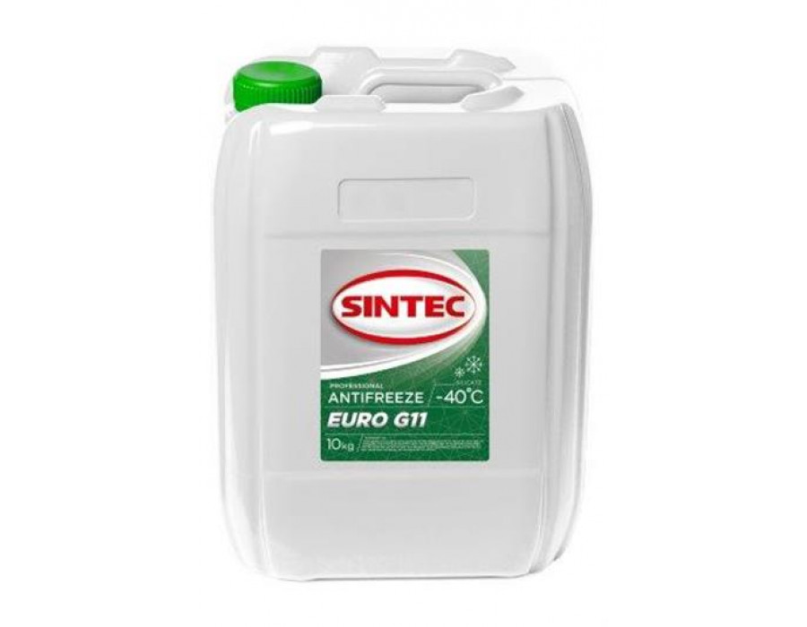 антифриз зелёный 10кг. SINTEC G11 EURO -40xС 