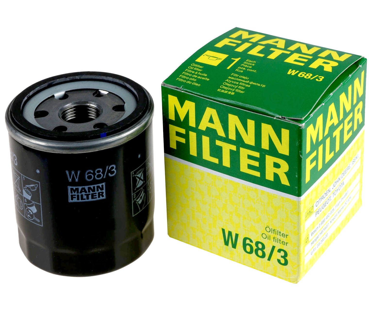 Фильтр масляный  MANN-FILTER  W68/3